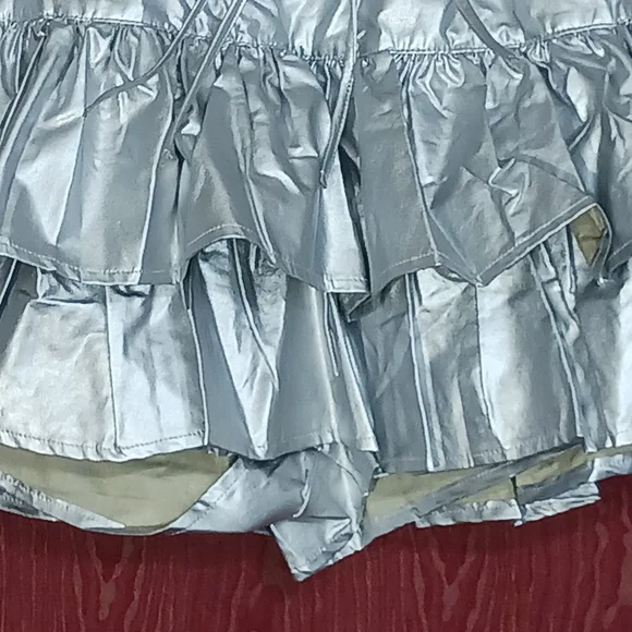 SHUG La La Silver Ruffled Skirt/Skort Women's S M L NWT